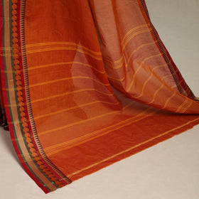 Orange - kandangi chettinad cotton saree with border 23
