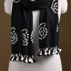 Kutch Handwoven Organic Kala Cotton Bandhani Stole 45