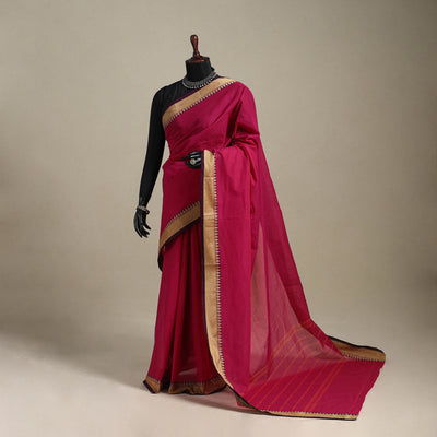 Pink - kandangi chettinad cotton saree with border 24
