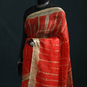 Shibori Tie-Dye Kota Doria Silk Saree 34