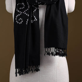 Kutch Handwoven Organic Kala Cotton Bandhani Stole 47