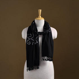 Kutch Handwoven Organic Kala Cotton Bandhani Stole 47