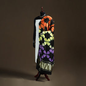 Multicolor - Shibori Clamp Dyed Modal Silk Dupatta with Zari Border 37