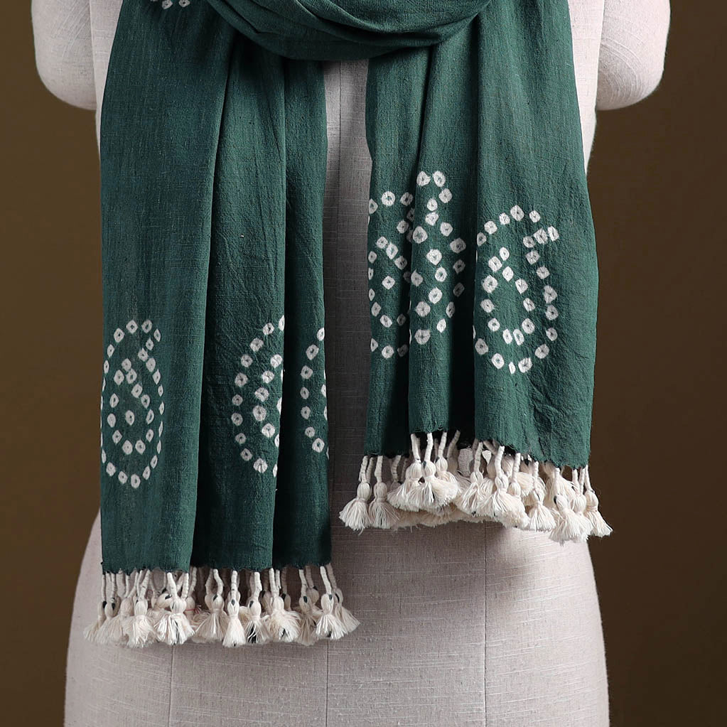 Kutch Handwoven Organic Kala Cotton Bandhani Stole 48