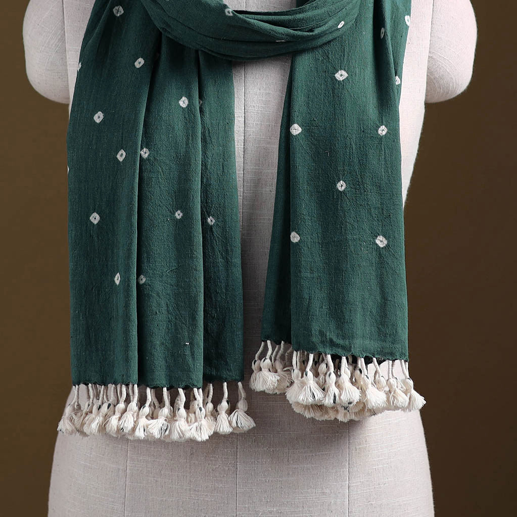Kutch Handwoven Organic Kala Cotton Bandhani Stole 49
