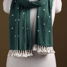 Kutch Handwoven Organic Kala Cotton Bandhani Stole 49