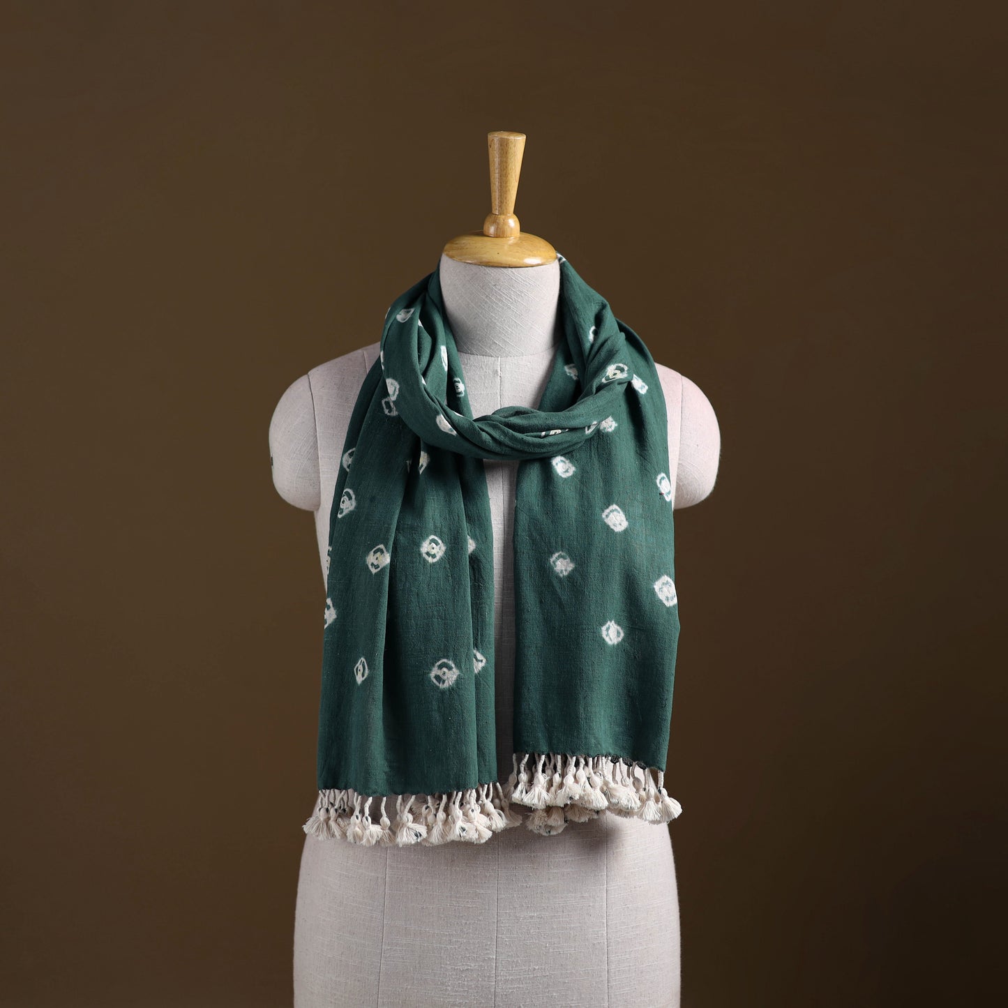Kutch Handwoven Organic Kala Cotton Bandhani Stole 50