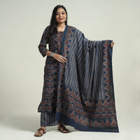 Ajrakh Kurta With Palazzo & Dupatta Set
