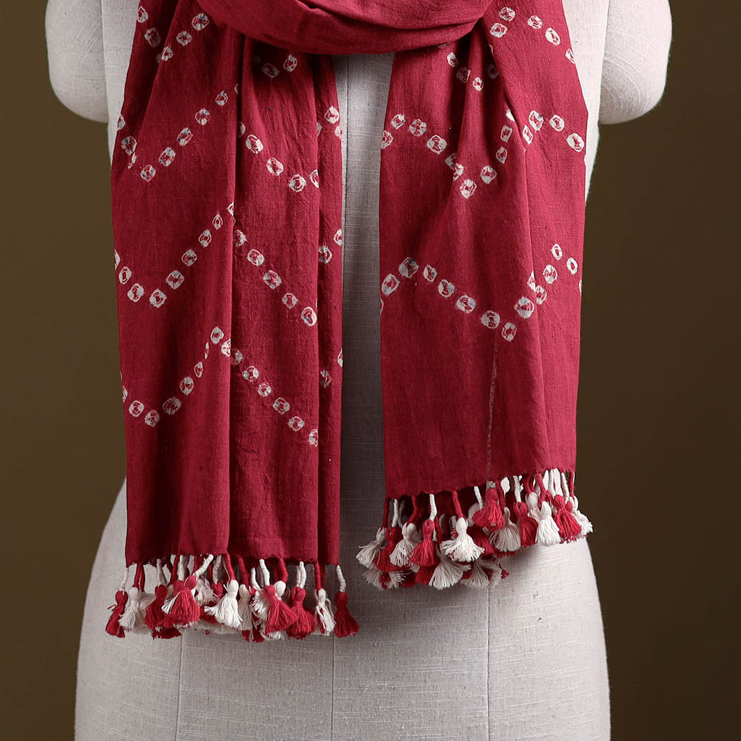 Kutch Handwoven Organic Kala Cotton Bandhani Stole 51