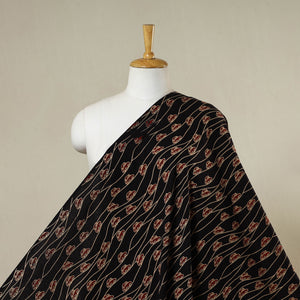 Black - natural dyed cotton bindaas fabric - country roads