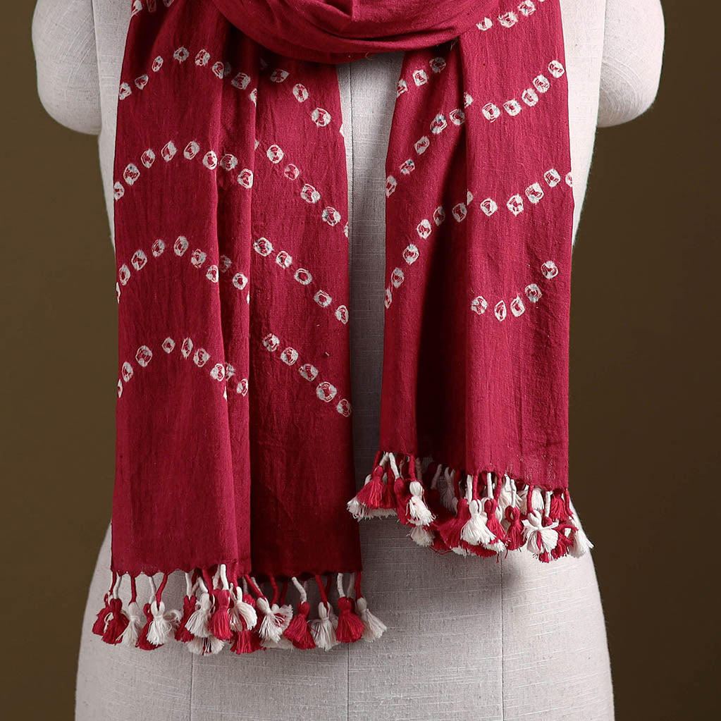 Kutch Handwoven Organic Kala Cotton Bandhani Stole 52