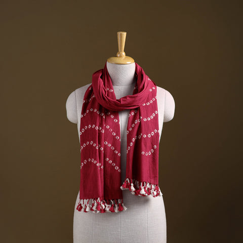 Kutch Handwoven Organic Kala Cotton Bandhani Stole 52