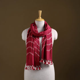 Kutch Handwoven Organic Kala Cotton Bandhani Stole 52