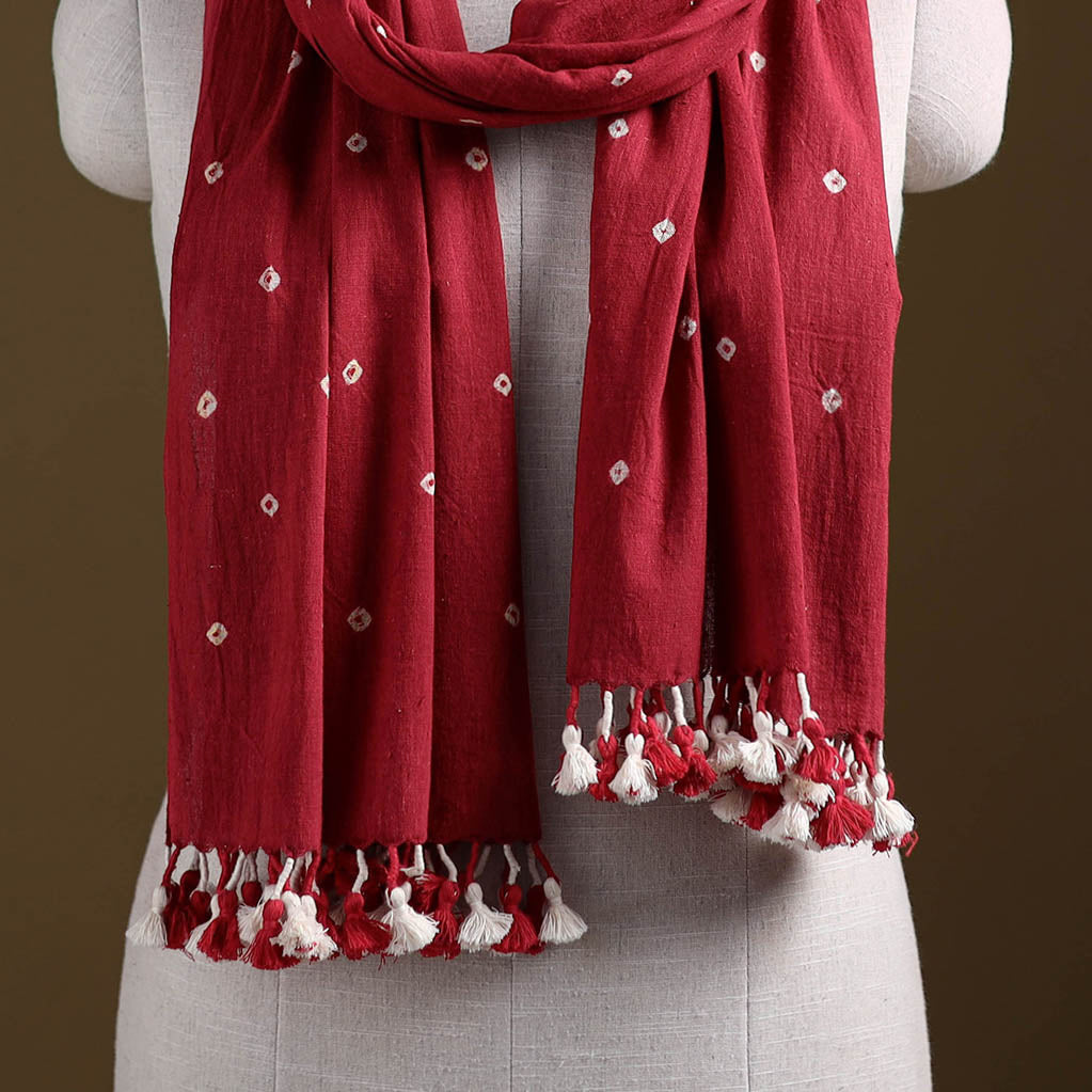 Kutch Handwoven Organic Kala Cotton Bandhani Stole 53