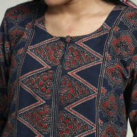 Ajrakh Kurta With Palazzo & Dupatta Set
