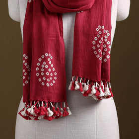 Kutch Handwoven Organic Kala Cotton Bandhani Stole 54