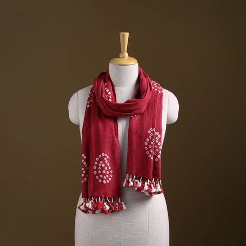 Kutch Handwoven Organic Kala Cotton Bandhani Stole 54
