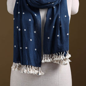 Kutch Handwoven Organic Kala Cotton Bandhani Stole 55