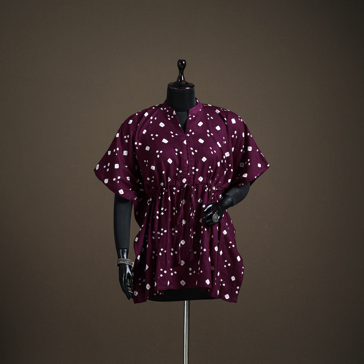 Bandhani Tie-Dye Cotton Short Kaftan 64