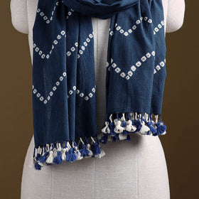 Kutch Handwoven Organic Kala Cotton Bandhani Stole 57
