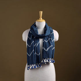 Kutch Handwoven Organic Kala Cotton Bandhani Stole 57
