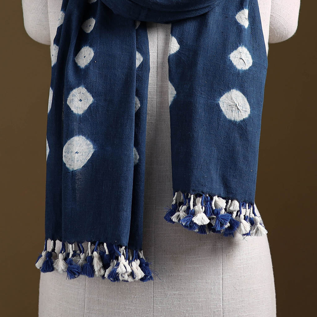 Kutch Handwoven Organic Kala Cotton Bandhani Stole 58