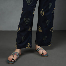  Hand Batik Printed Cotton Kurta with Palazzo & Dupatta Set 