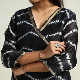 Shibori Kurta with Palazzo & Dupatta Set
