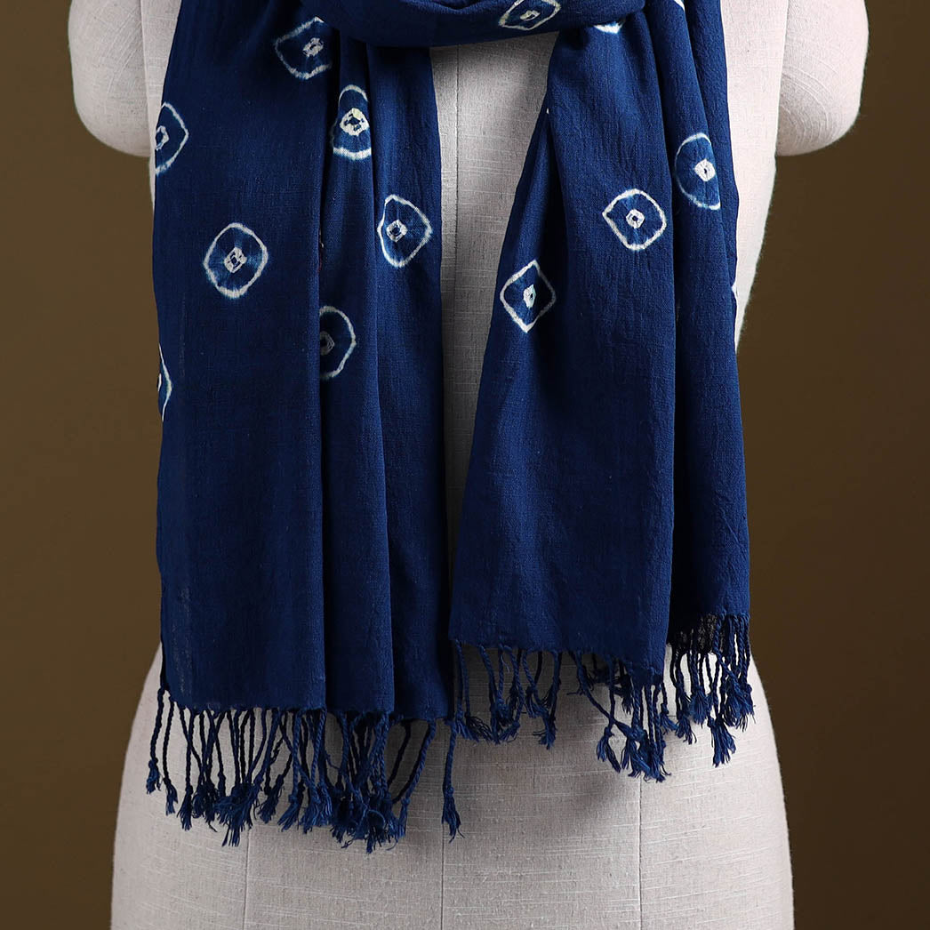 Kutch Handwoven Organic Kala Cotton Bandhani Stole 59