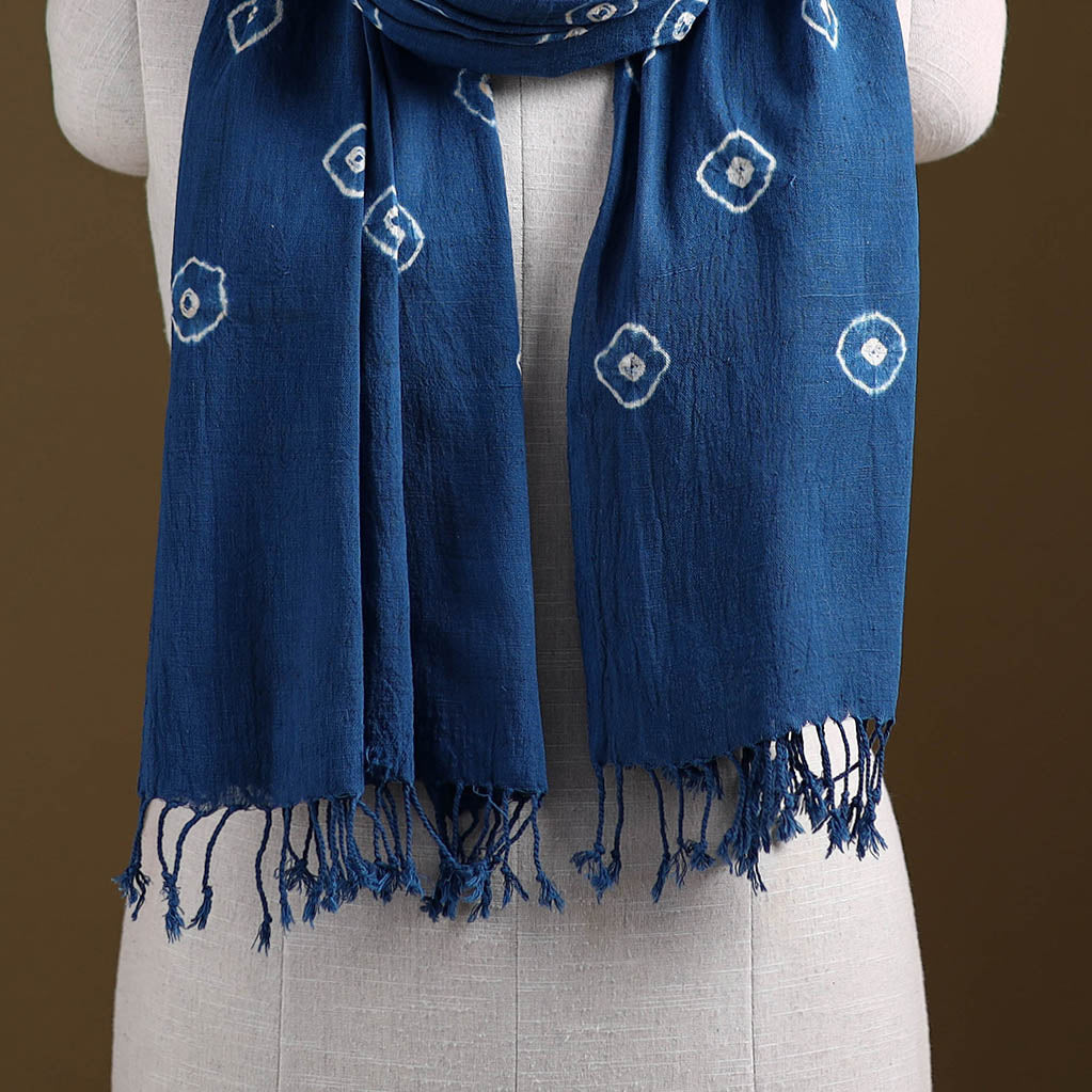 Kutch Handwoven Organic Kala Cotton Bandhani Stole 60