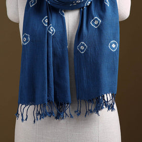 Kutch Handwoven Organic Kala Cotton Bandhani Stole 60