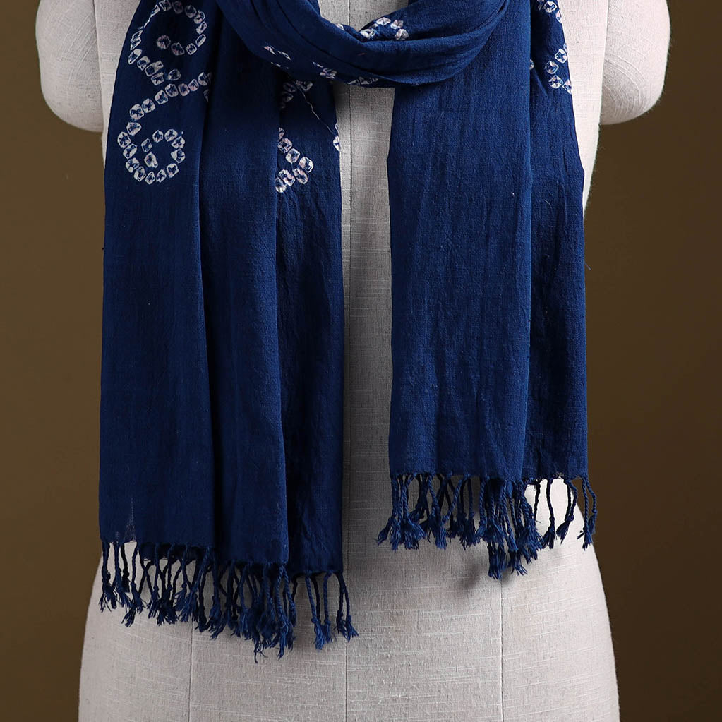 Kutch Handwoven Organic Kala Cotton Bandhani Stole 61