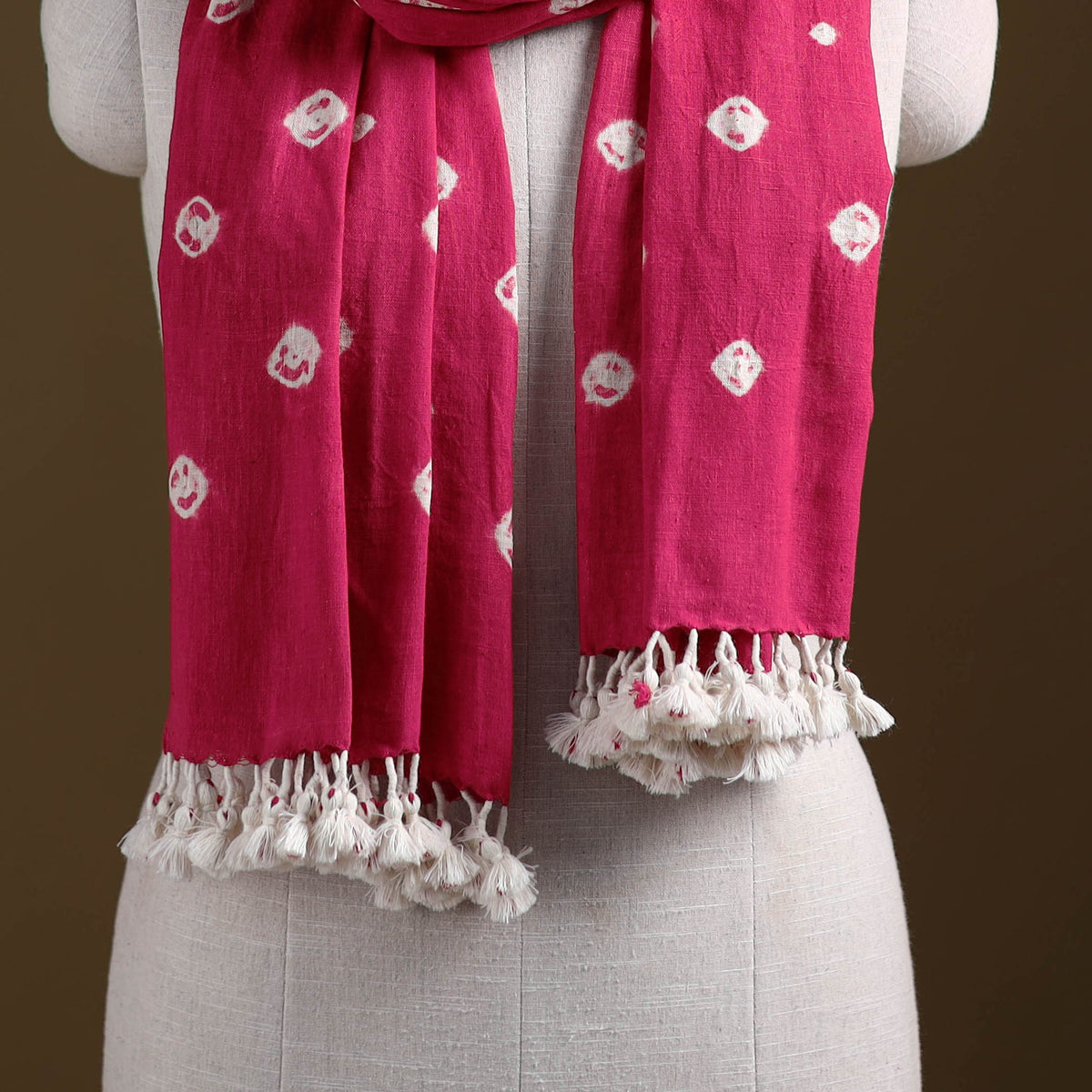 Kutch Handwoven Organic Kala Cotton Bandhani Stole 62