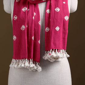 Kutch Handwoven Organic Kala Cotton Bandhani Stole 62