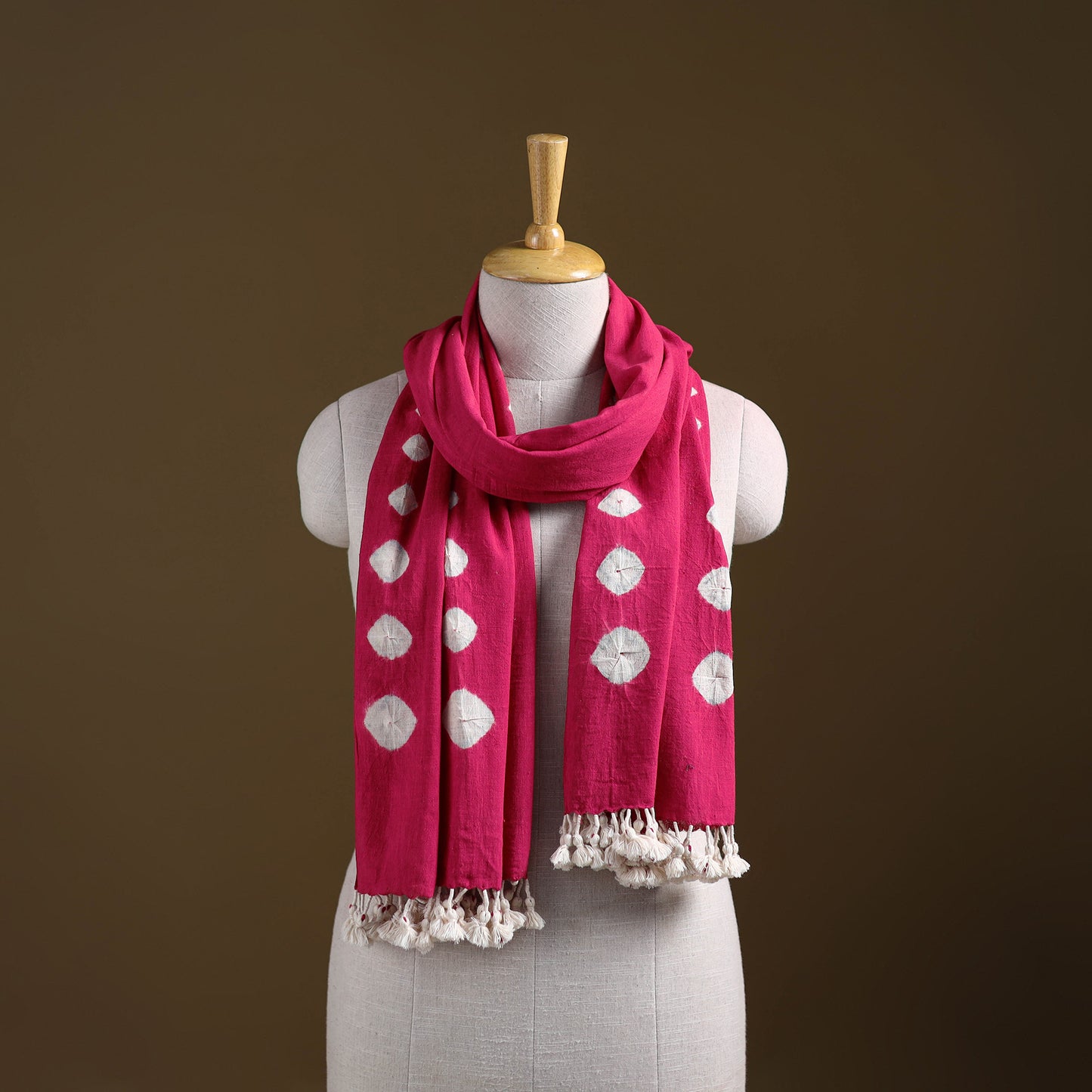 Kutch Handwoven Organic Kala Cotton Bandhani Stole 63