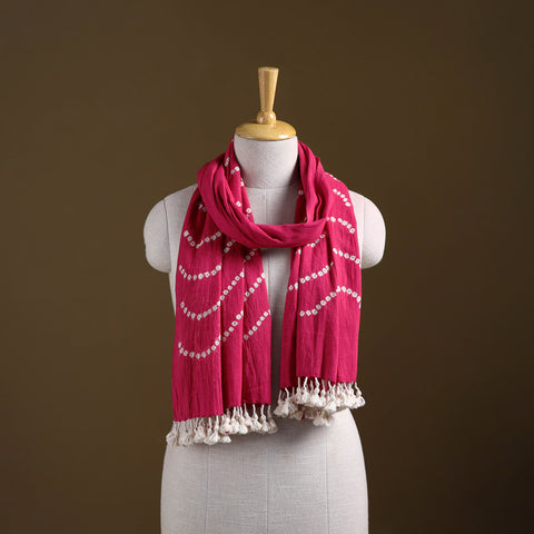 Kutch Handwoven Organic Kala Cotton Bandhani Stole 64