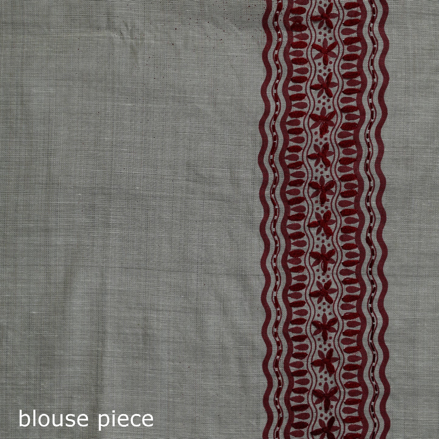 White - Bengal Kantha Hand Embroidery Silk Cotton Chapa Work Saree 01