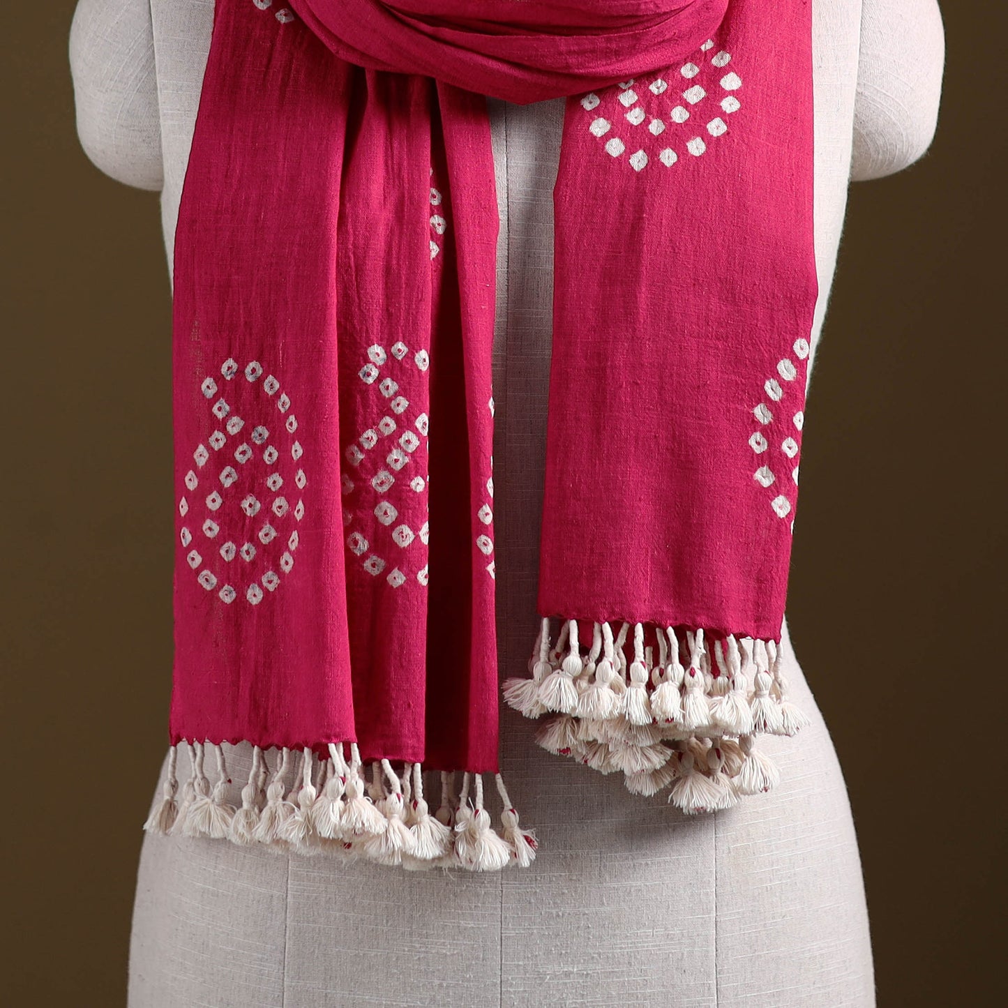 Kutch Handwoven Organic Kala Cotton Bandhani Stole 65