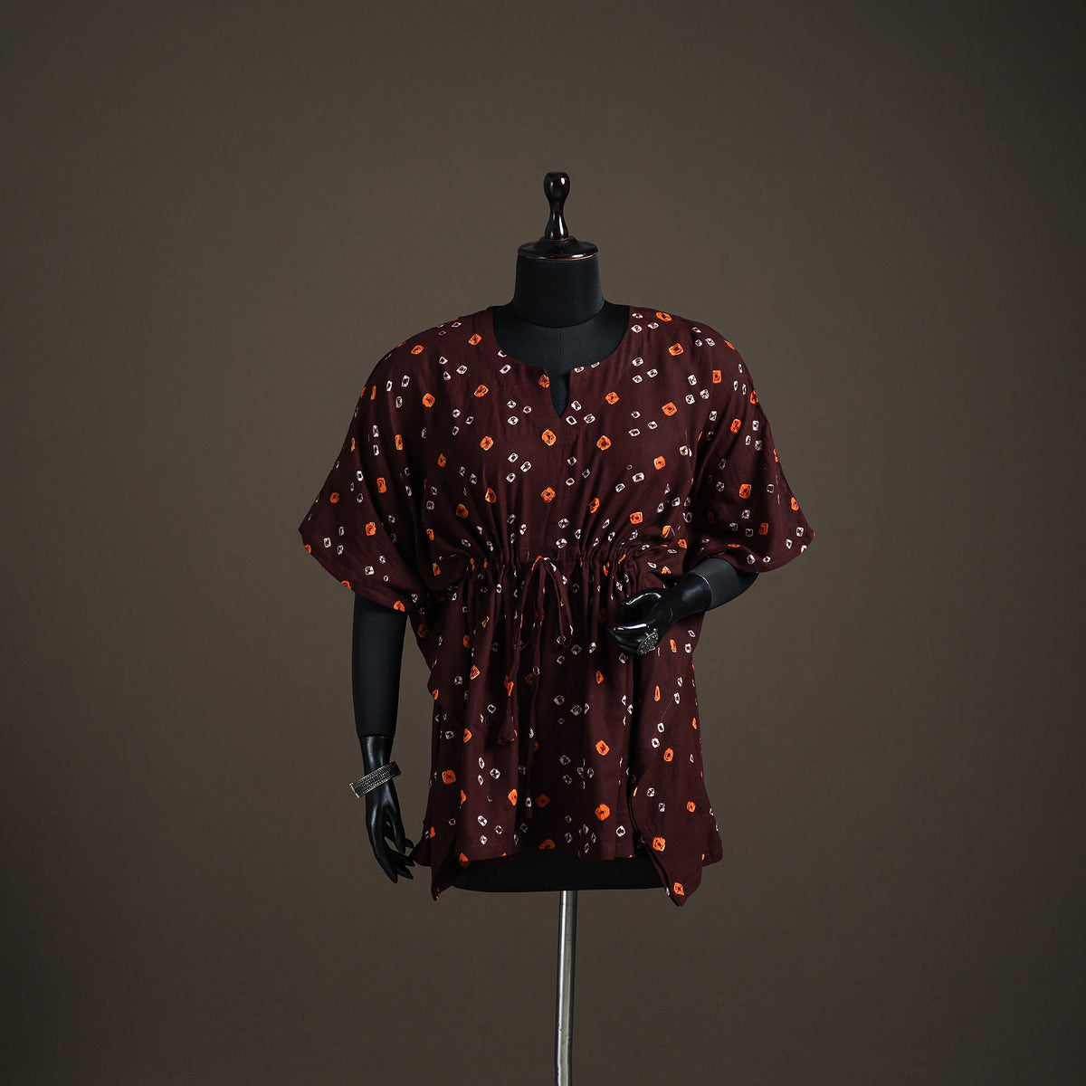 Bandhani Tie-Dye Cotton Short Kaftan 66