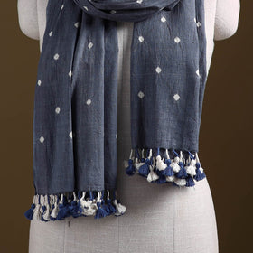 Kutch Handwoven Organic Kala Cotton Bandhani Stole 68