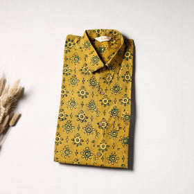 Natural Dyed Hand Block Print Cotton Men Half Sleeve Ajrakh Shirt 09