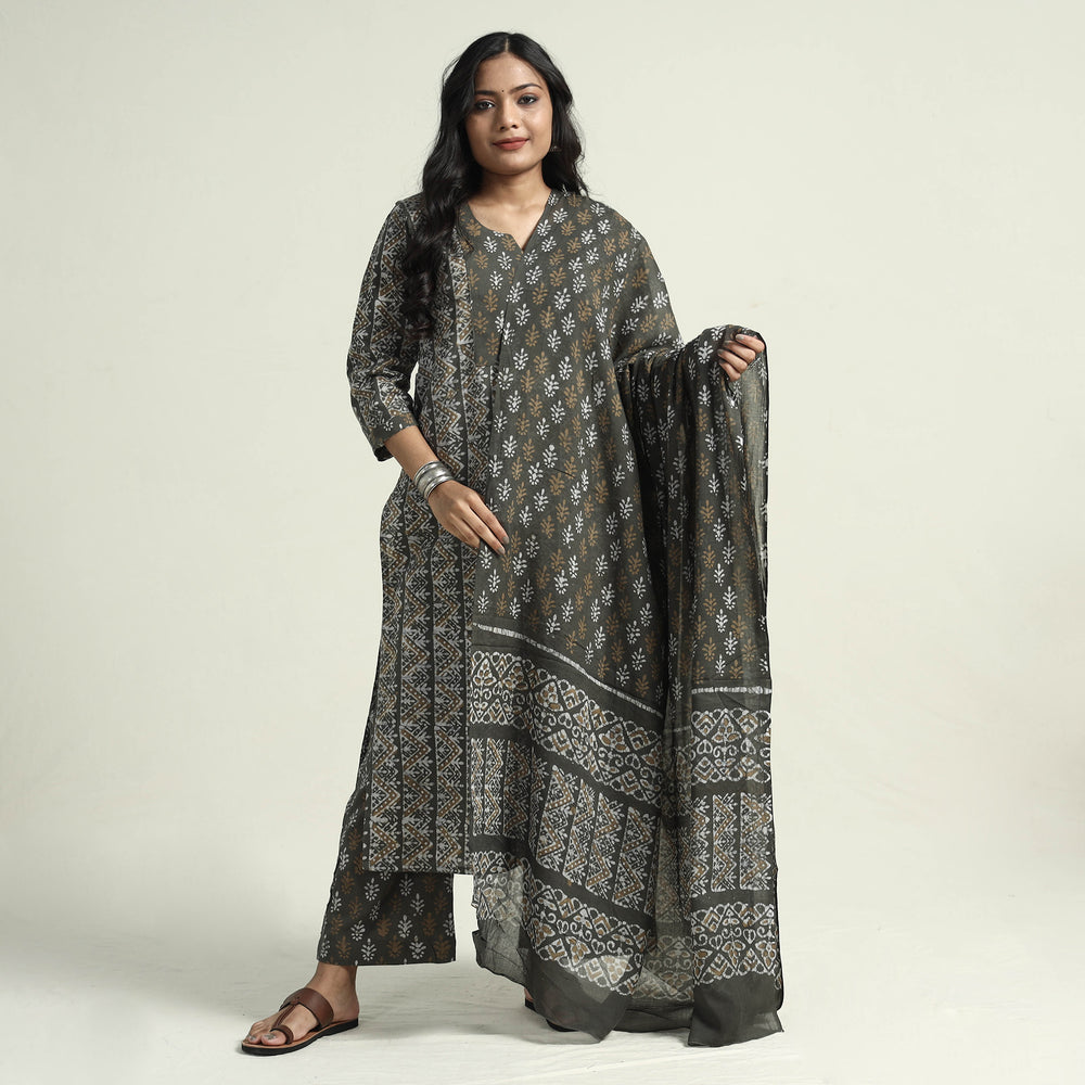 Batik Kurta with Palazzo & Dupatta Set