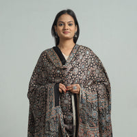 Black - Ajrakh Modal Silk Dupatta with Zari Border 98