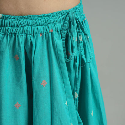 Green - Jacquard Patchwork 24 Kali Cotton Long Skirt 39