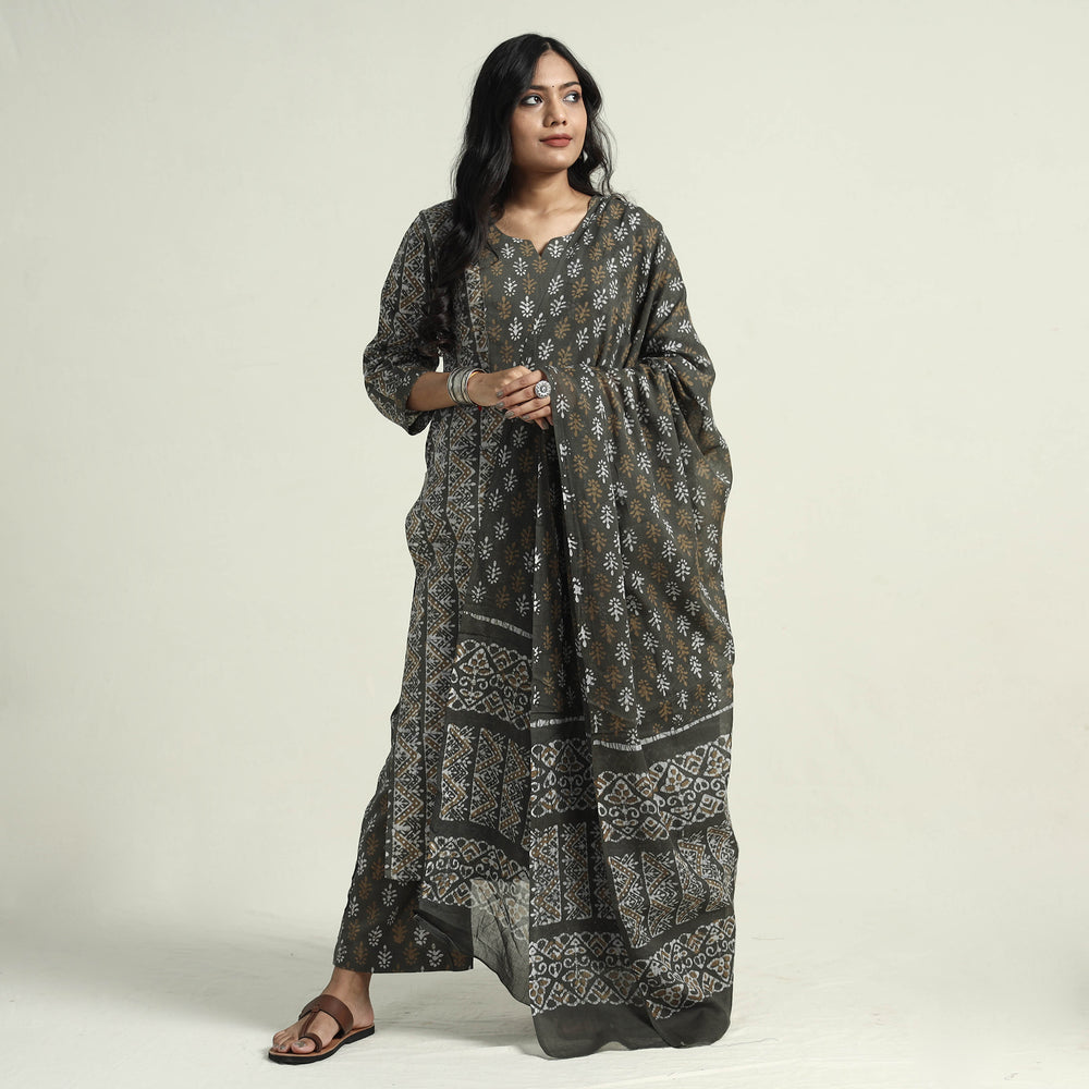 Batik Kurta with Palazzo & Dupatta Set