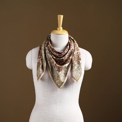 Pedana Hand Block Print Natural Dyed Cotton Kalamkari Scarf 29