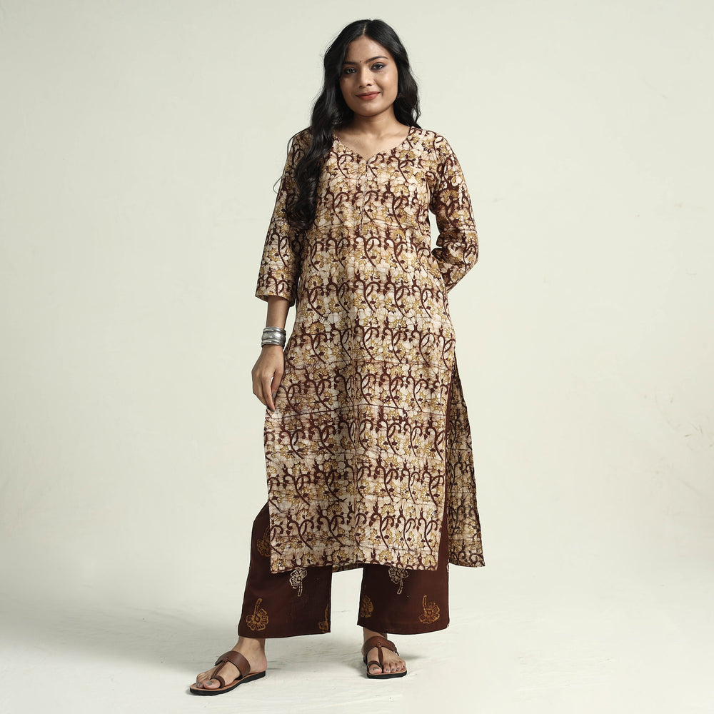 Batik Kurta with Palazzo & Dupatta Set
