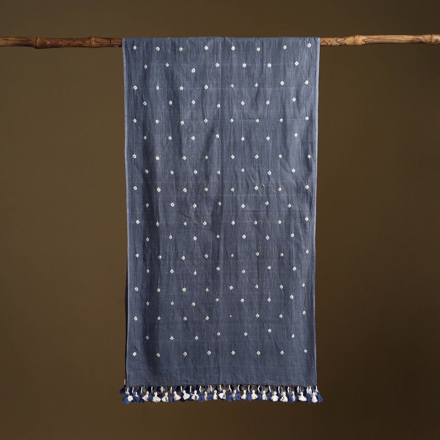 Kutch Handwoven Organic Kala Cotton Bandhani Stole 68