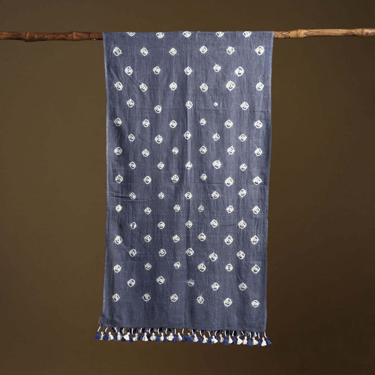 Kutch Handwoven Organic Kala Cotton Bandhani Stole 67