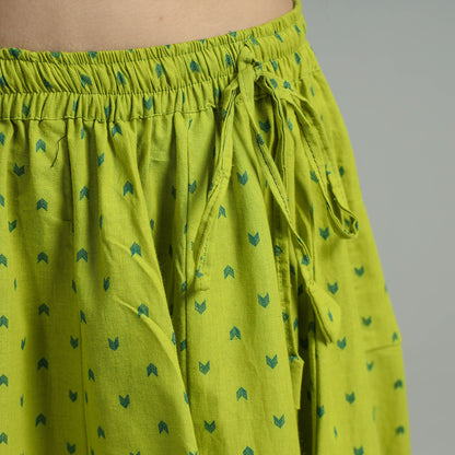Green - Jacquard Patchwork 24 Kali Cotton Long Skirt 40
